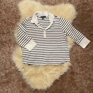 Lauren Ralph Lauren Navy and White Stripe Top